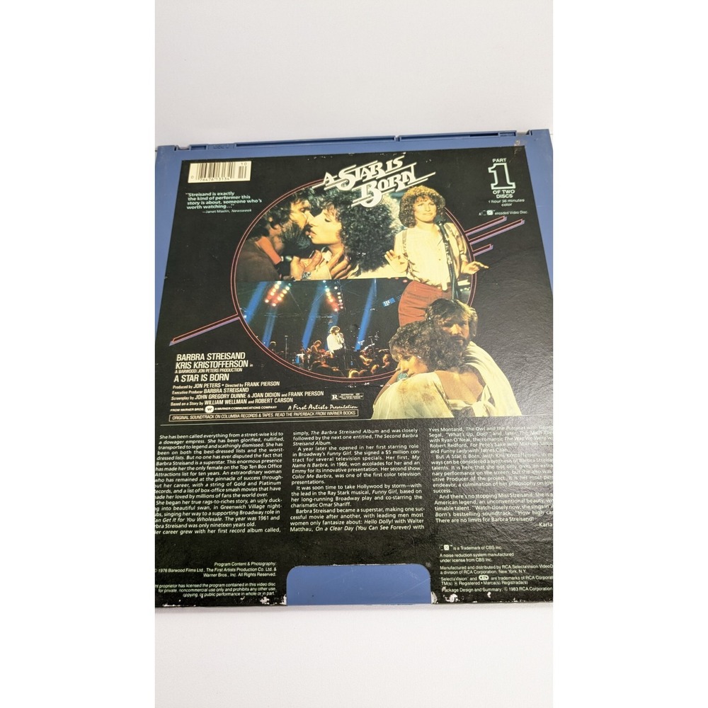 A Star is Born CED Videodisc 2 Disc Set Barbara Streisand Kris Kristofferson - Picture 6 of 8